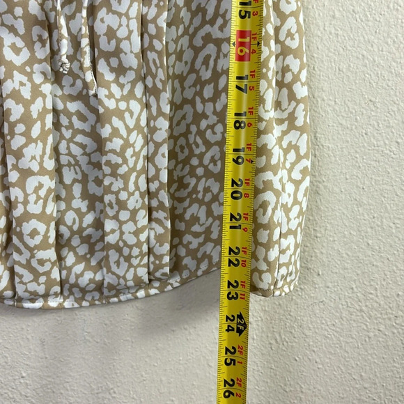 J. Crew Sleeveless Pleated Tie-Neck Leopard Cheetah  Animal Print Tank Top XXS - Picture 7 of 8